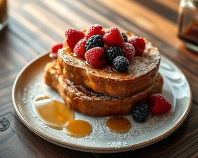 Best French Toast Recipe: How to Make the Perfect Homemade French Toast 179 French toast with cinnamon and syrup on a white plate