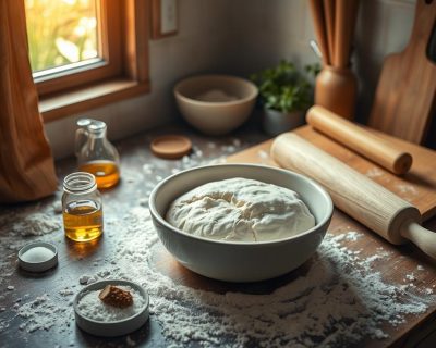 Easy Homemade Pizza Dough Recipe for Perfect Pizza Every Time 27 Homemade pizza dough on a wooden surface, perfectly kneaded and ready to bake, ideal for crafting delicious, fresh, and crispy homemade pizzas.