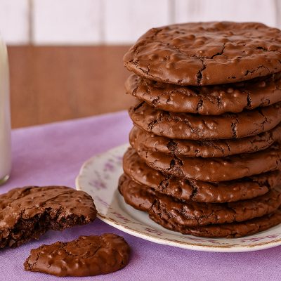 Flourless Chocolate Cookies Recipe: Gluten Free Chocolate Cookies 22 Close-up of gluten-free chocolate cookies made without flour
